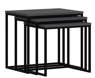 Набор журнальных столиков Kalune Design Evia, антрацитовый, 36 - 40 см x 55 см x 42 - 50 см