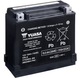Аккумулятор Yuasa YTX20HL-BS-PW, 12 В, 18 Ач, 1.8 а