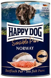 Mitrā barība (konservi) suņiem Happy Dog Sensible Pure Norway, lasis/menca, 0.4 kg