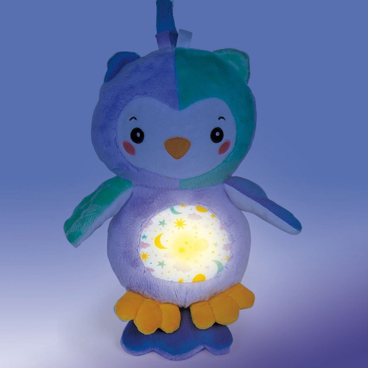 Mīkstā rotaļlieta Clementoni Night Owl Light up, daudzkrāsains, 32 cm