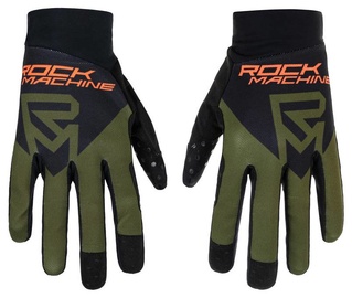 Велосипедные перчатки универсальный Rock Machine Race Gloves FF, черный/oранжевый/хаки, XXL