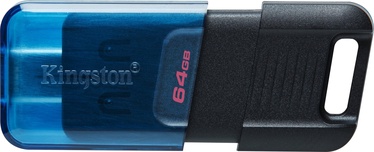 USB atmintinė Kingston DataTraveler 80 M, mėlyna/juoda, 64 GB