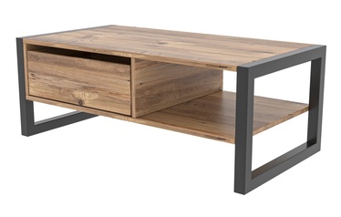Kafijas galdiņš Kalune Design Haldizen, melna/ozola, 1050 mm x 500 mm x 400 mm