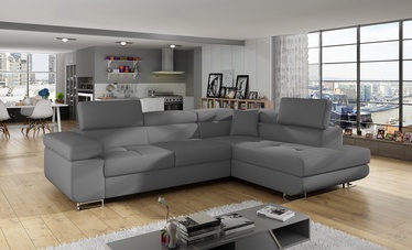 Stūra dīvāns Anton Soft 29, pelēka, labais, 202 x 275 cm x 90 cm