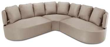 Kampinė lauko sofa Calme Jardin Barts, smėlio, 262 cm x 262 cm x 85 cm