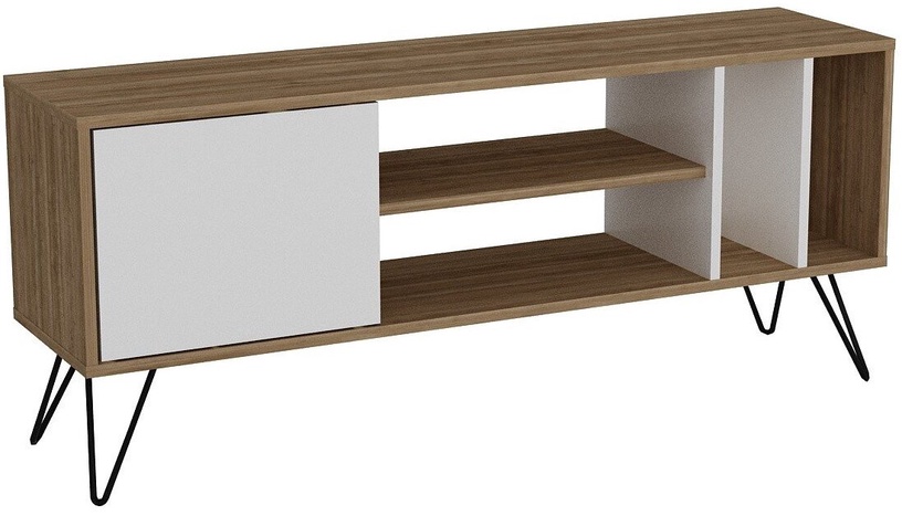TV-laud Kalune Design Mistico, valge/pähklipuu, 140 cm x 35.5 cm x 58.7 cm
