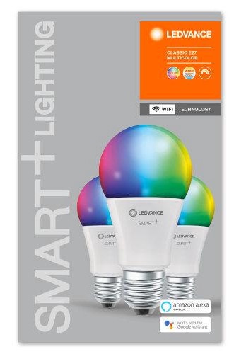 Светодиодная лампочка Ledvance WiFi Smart+ Classic LED, rgb, E27, 9.5 Вт, 1055 лм, 3 шт.