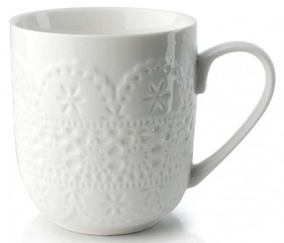 Krūzīte AffekDesign Lace, balta, 0.3 l