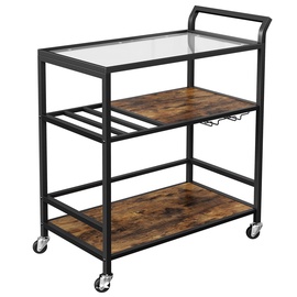 Mini bārs Songmics Trolley Cart, brūna/melna, 750 mm x 400 mm x 860 mm