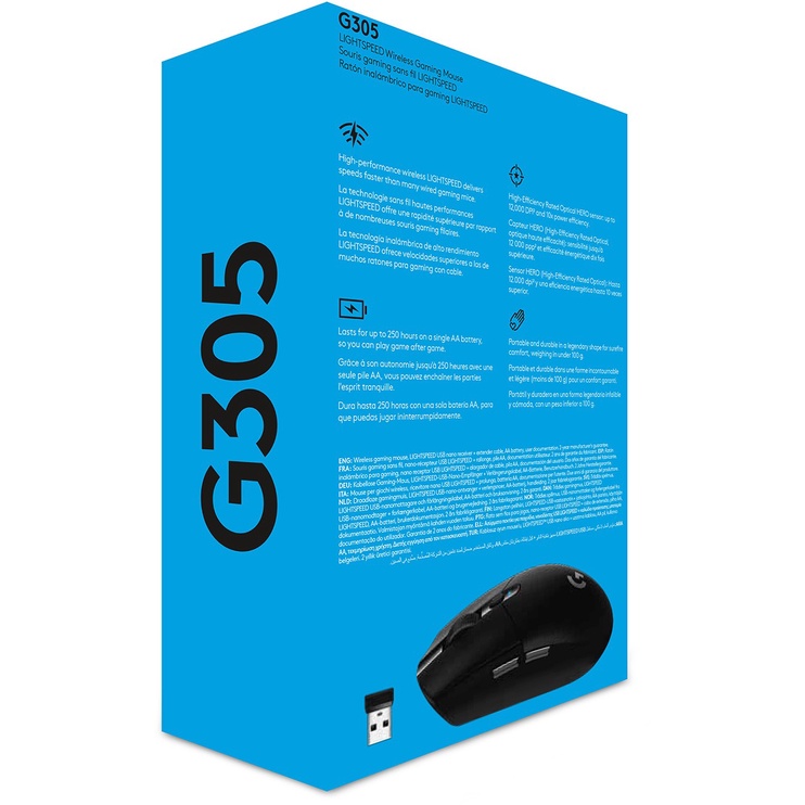 Belaidė žaidimų pelė Logitech G305 Recoil, juoda