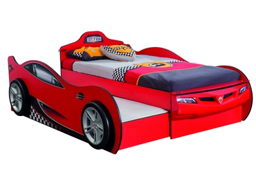 Bērnu gulta Kalune Design Race Cup With Friend 813CLK2116, sarkana, 209 x 107 cm