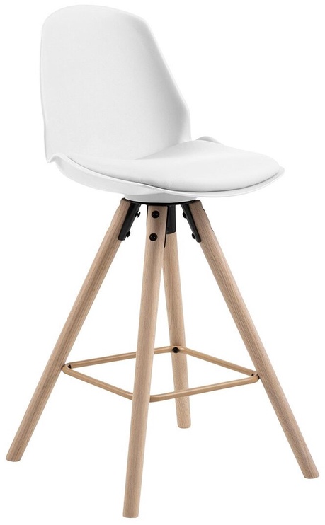 Bāra krēsls I_Oslo, balta/ozola, 46.5 cm x 45.5 cm x 92.5 cm