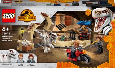 Konstruktors LEGO Jurassic World Atrociraptors: pakaļdzīšanās ar motociklu 76945