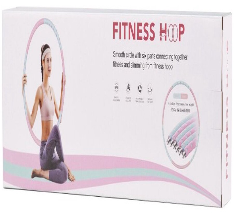 Гимнастический обруч Fitness Hoop, 850 мм, 1 кг, серый/фиолетовый