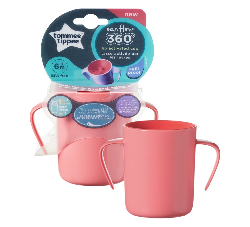 Vaikiškas puodelis Tommee Tippee Non-Spill Cup Easiflow 360°, 200 ml