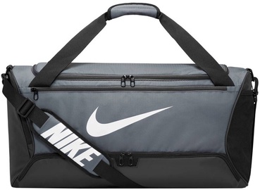 Sporta soma Nike Brasilia, pelēka, 60 l, 30 cm x 64 cm x 30 cm