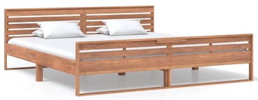 Кровать VLX Solid Teak Wood 326266, коричневый, 220x210 см, с решеткой