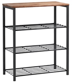 Полка для обуви Kalune Design GGMBTLAYK001, черный/дерево, 25 см x 60 см x 66 см