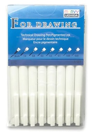 Ручка Marvy For Drawing, черный, 0.3 мм, 8 шт.