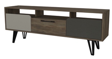 TV-laud Kalune Design Borges, hall/pähklipuu/antratsiit, 150 cm x 35 cm x 55.6 cm