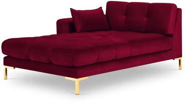 Dīvāns Micadoni Home Mamaia Velvet Chaise Longue, sarkana, kreisais, 185 x 102 cm x 75 cm