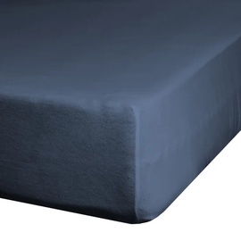 Palags Jersey D91, tumši zila, 90 x 200 cm, ar gumiju
