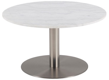 Kafijas galdiņš Actona Corby 61500, balta/hroma, 800 mm x 800 mm x 450 mm