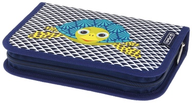 Пенал Herlitz Cute Animals Turtle, 205 мм x 140 мм, синий