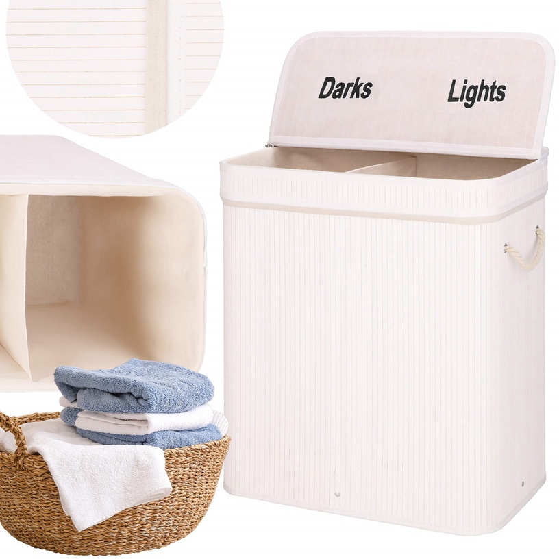Ящик для белья Springos HA0160, 100 л, белый, 54 см x 35 см