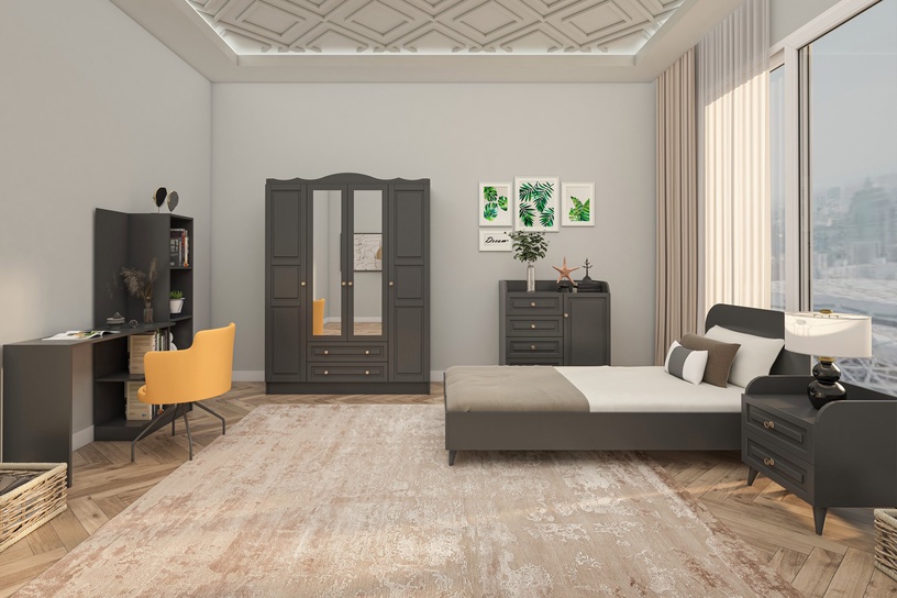 Комплект мебели для спальни Kalune Design Tango 620, комнатные, антрацитовый