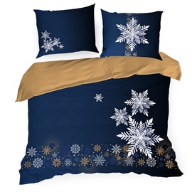 Ziemassvētku gultas veļas komplekts PTF-121, tumši zila, 160x200 cm
