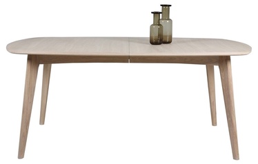 Pusdienu galds izvelkams Martoe, bēša/ozola, 180 cm x 102 cm x 76 cm