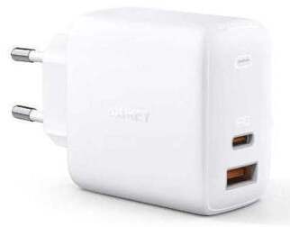 Зарядное устройство для телефона Aukey Omnia PA-B3, USB 3.0/AC/USB Type-C, белый, 65 Вт