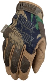 Рабочие перчатки перчатки Mechanix Wear The Original Woodland Camo MG-77-010, искусственная кожа, коричневый/зеленый, L, 2 шт.