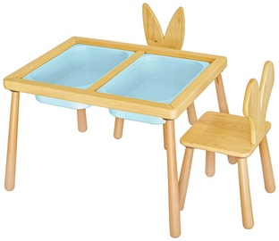Spēļu galds Kalune Design Table and 2 Chairs 109TRS1173, 52 cm, zila