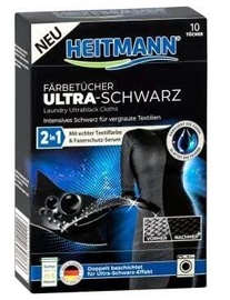 Листовой стиральный порошок Heitmann Wipes restoring ultra black, 10 шт.