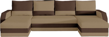 Stūra dīvāns Marion Alova 66, Alova 68, brūna/bēša, 146 x 307 cm x 85 cm