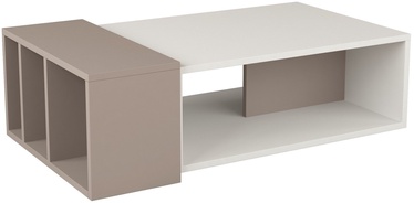 Журнальный столик Kalune Design Anita, белый/светло-коричневый, 60 см x 102 см x 32 см
