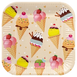 Одноразовая тарелка PAW Ice Cream, 23 см, 8 шт.