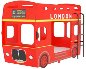 Divstāvīga gulta VLX London Bus 323152, sarkana, 217 x 110 cm