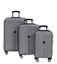 Комплект чемоданов Polina PS 02, серый, 120 л, 35 x 50 x 75 см, 3 шт.