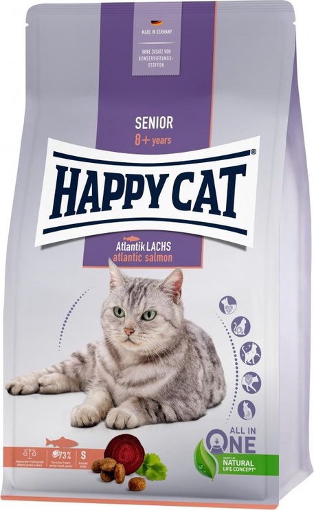 Sausā kaķu barība Happy Cat Supreme Senior, zivs/lasis, 4 kg