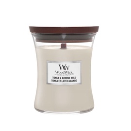 Свеча ароматическая WoodWick Tonka & Almond Milk, 65 час, 275 г, 100 мм x 120 мм