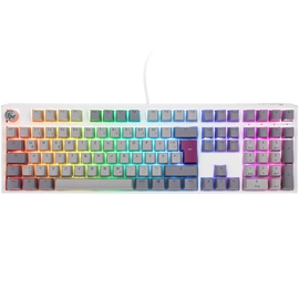Клавиатура Ducky One 3 Cherry MX Red EN/DE, белый/серый/фиолетовый/светло-серый