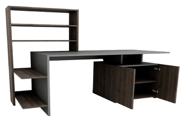 Rašomasis stalas su lentyna Kalune Design Melis 550ARN2213, riešuto/antracito