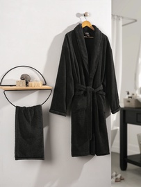Комплект халата и полотенец Foutastic Deluxe 338CTN1717, антрацитовый, XL