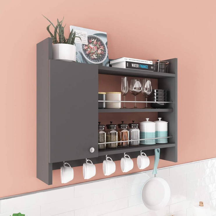 Шкафчики 5K Home Decor Kolin, антрацитовый, 0.85 м