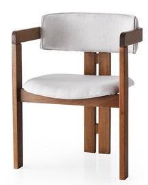 Ēdamistabas krēsls Kalune Design CO 011 974NMB1709, matēts, valriekstu/krēmkrāsa, 49 cm x 58 cm x 76 cm