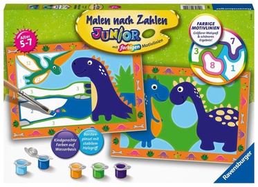 Krāsošanas komplekts Ravensburger Paint By Number Land Of The Dinosaur, daudzkrāsains