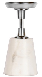 Svečturis Kayoom Fayya 125, alumīnijs/marmora, Ø 10 cm, 22 cm, balta/sudraba